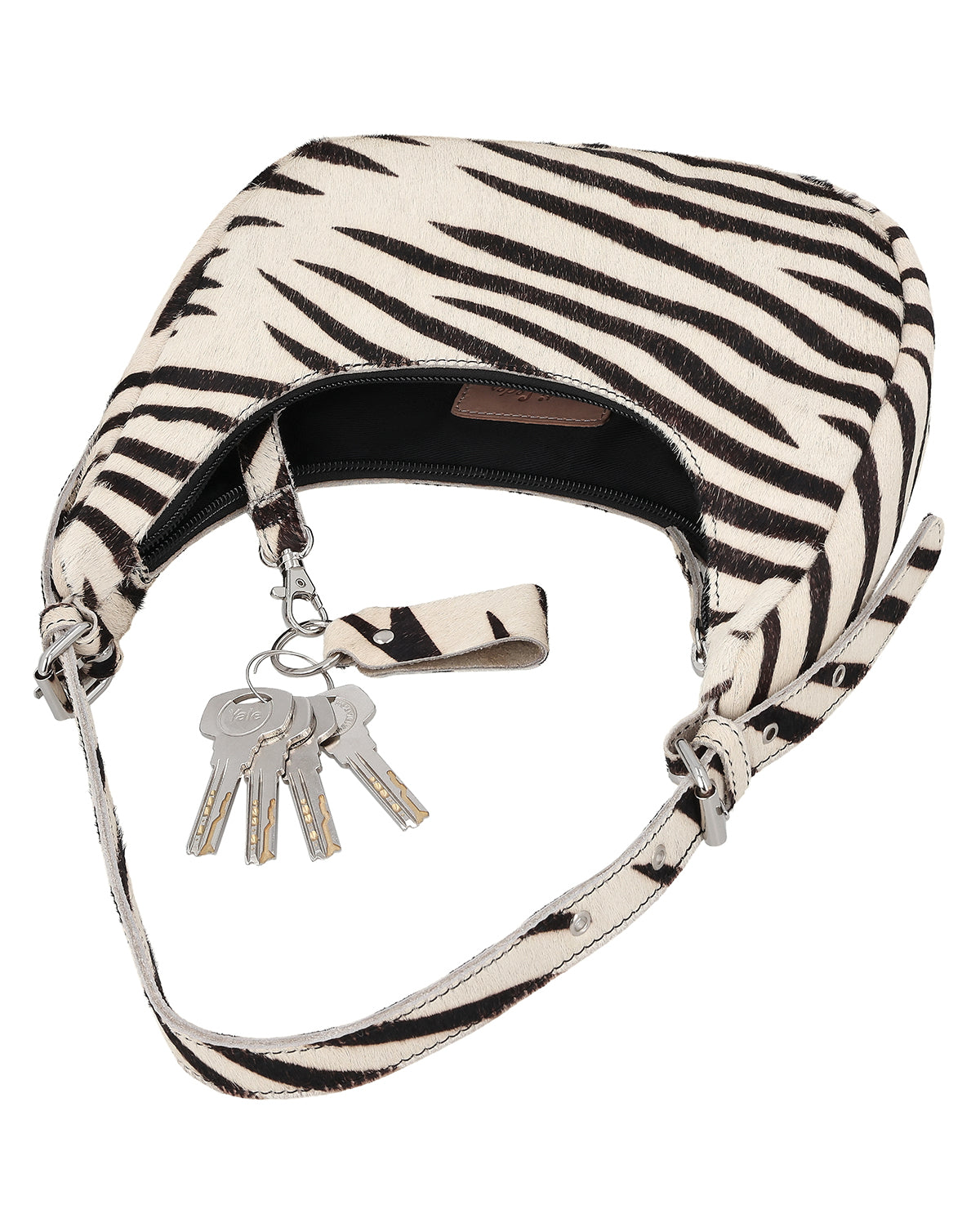 gusti-leder-heike-kleine-handtasche-leder-zebra-print image 6