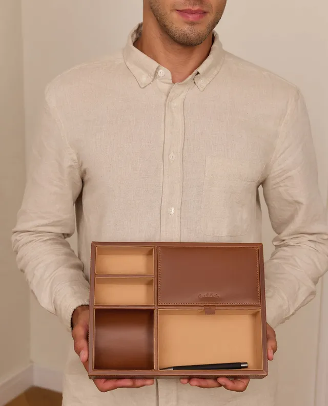 gusti-leder-bianka-schreibtisch-organizer-stiftehalter-aus-glattleder image 1