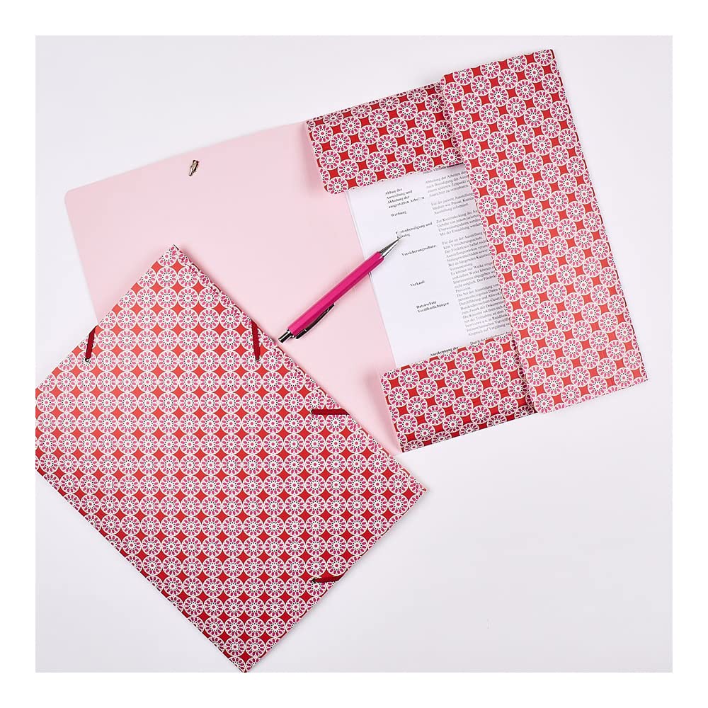 cedon-sammelmappe-de-luxe-a4-kachel-rosa-rot-24x32-cm image 2
