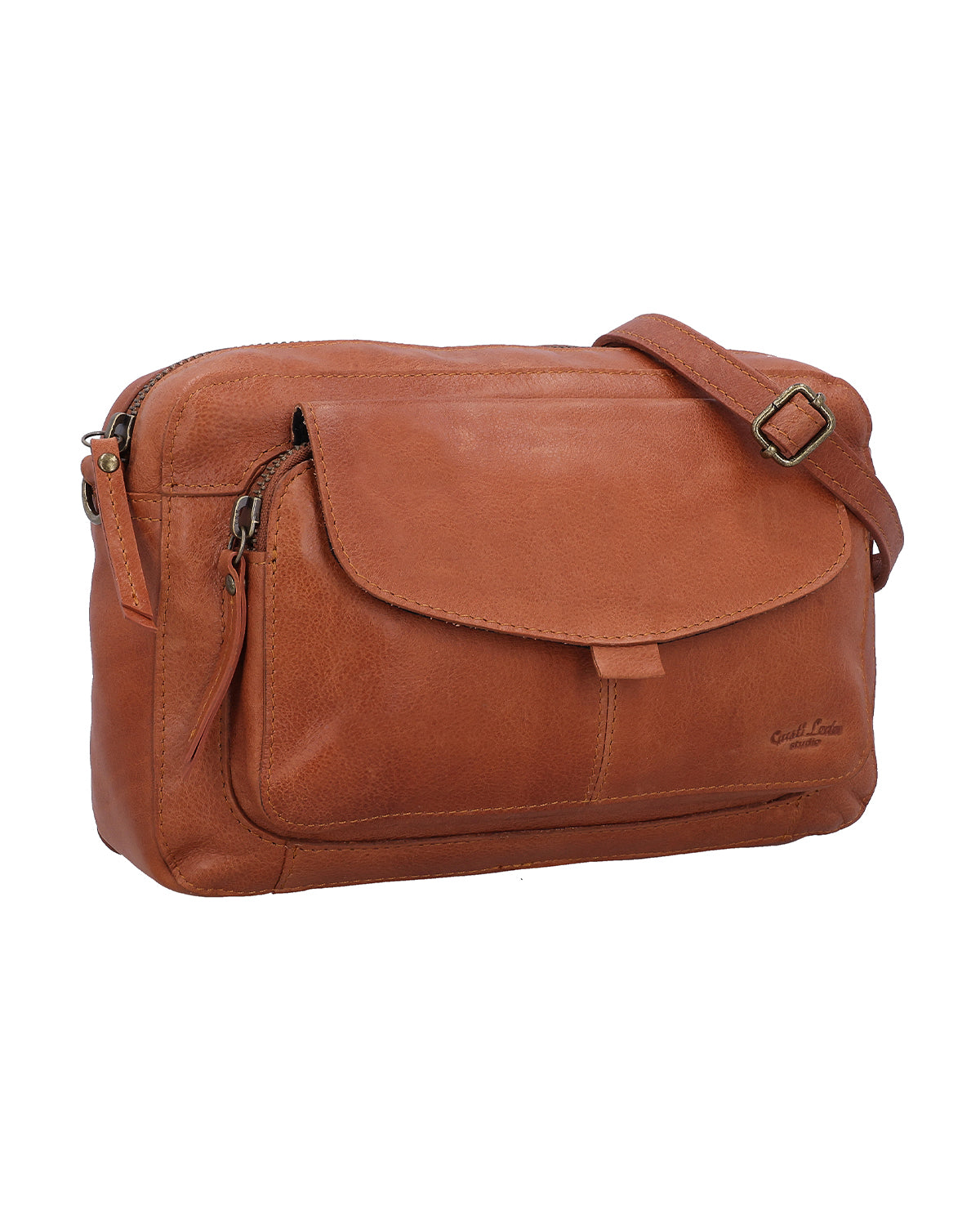 gusti-leder-flores-braune-rindsleder-handtasche-mit-wechselgurt-lwg-zertifiziert image 2
