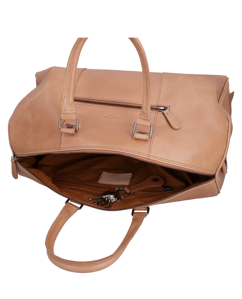 gusti-leder-joris-travelbag-reisetasche-aus-leder-braun-mit-airtag-fach-und-nass image 8