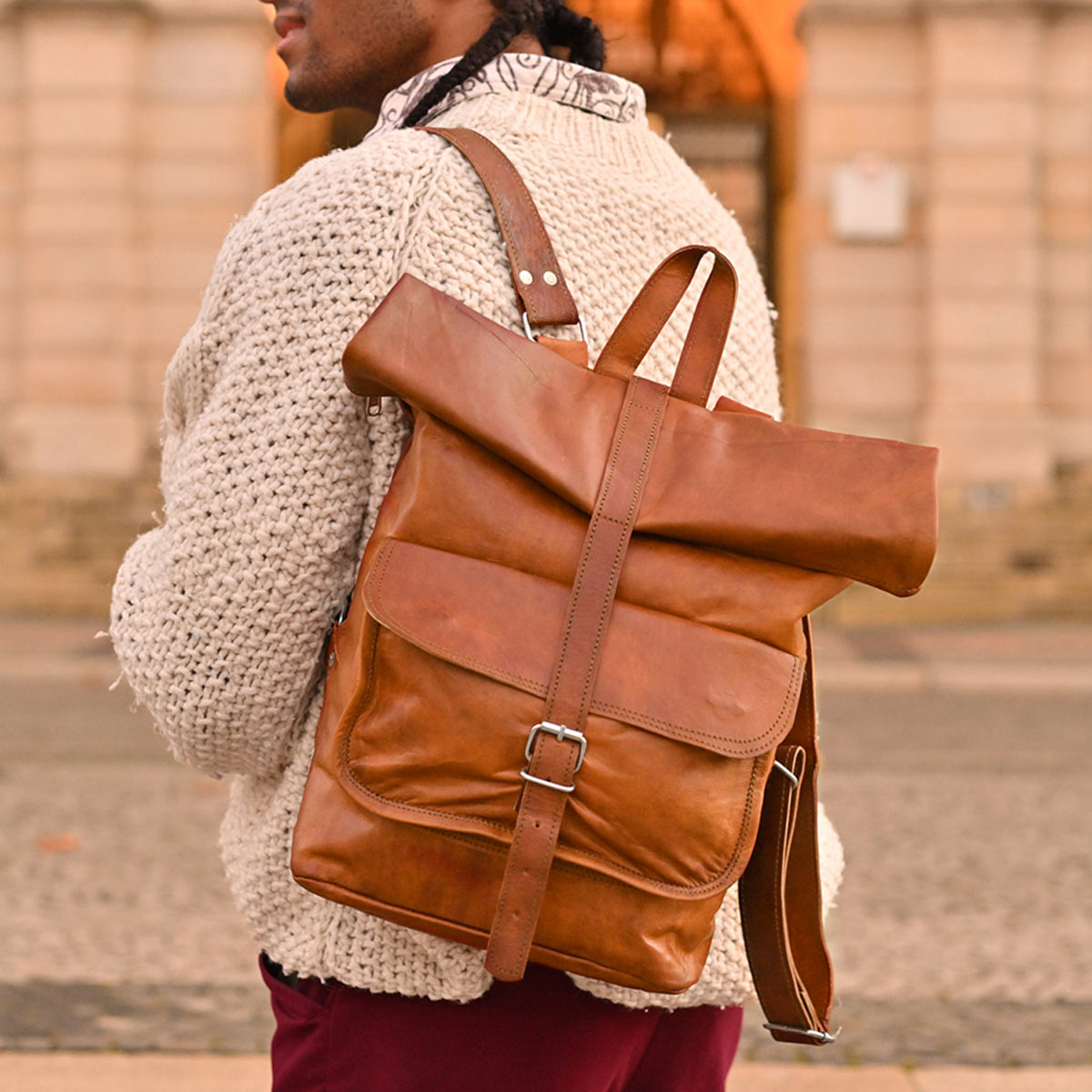 gusti-leder-roven-rolltop-daypack-rucksack-vintage image 4