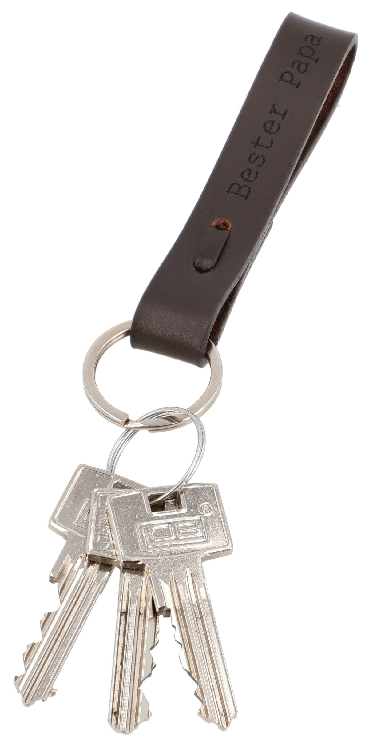 gusti-leder-jameson-schl-sselanh-nger-leder-mit-gravur-bester-papa image 1