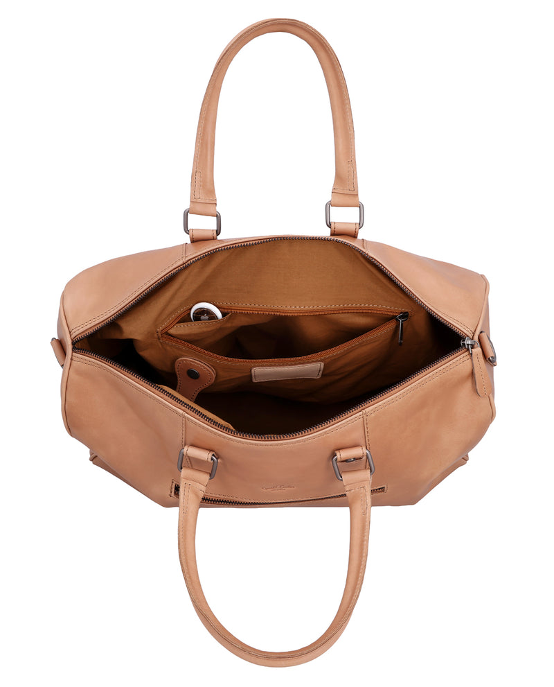 gusti-leder-joris-travelbag-reisetasche-aus-leder-braun-mit-airtag-fach-und-nass image 5