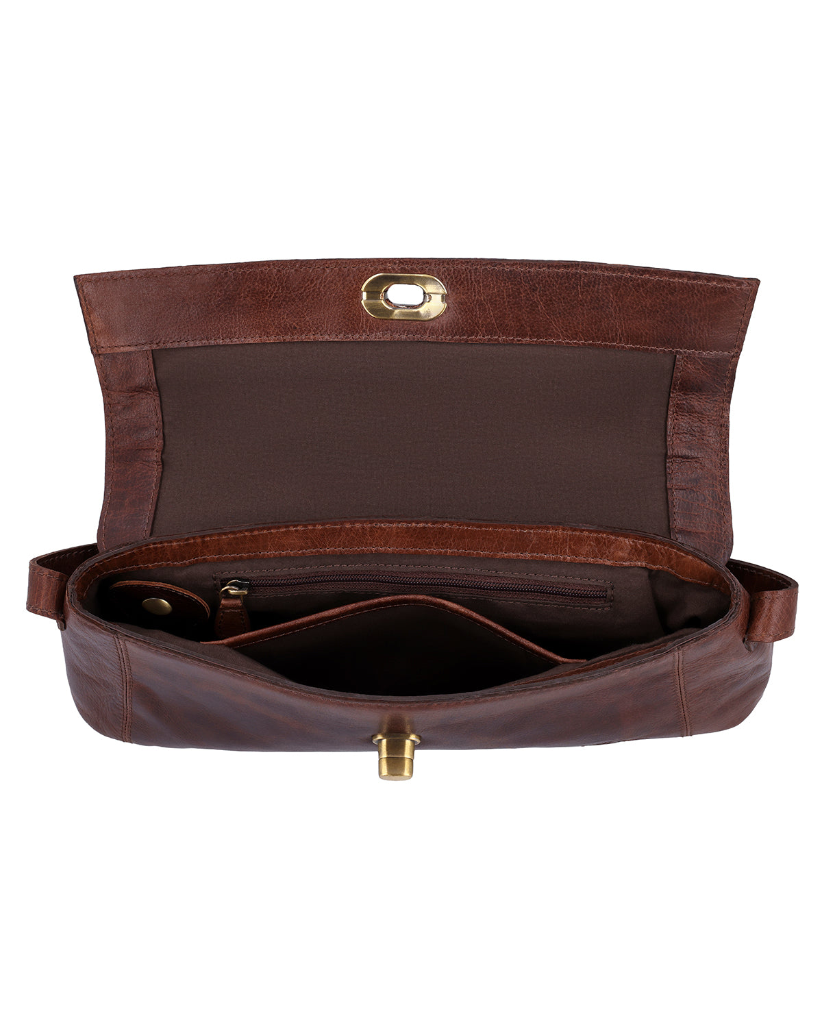 gusti-leder-sari-kleine-lederhandtasche-damen-dunkelbraun-mit-drehverschluss image 3