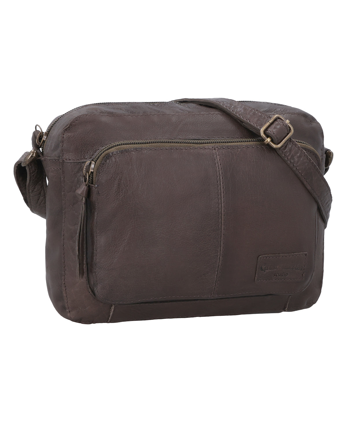 gusti-leder-amani-kleine-handtasche-leder-damen-mit-au-enzip image 1
