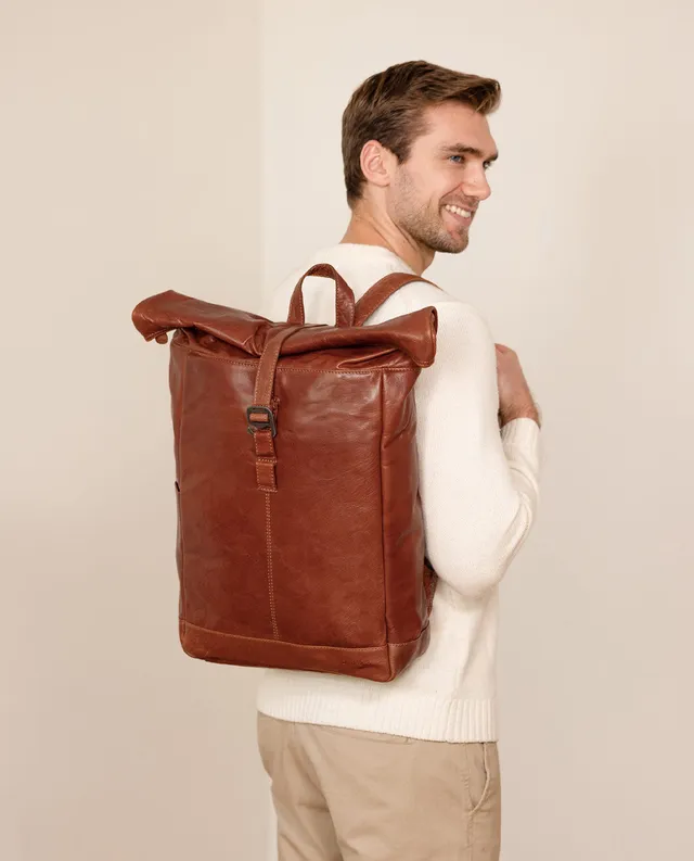 gusti-leder-bendik-rolltop-rucksack-leder-honigbraun-outlet image 1