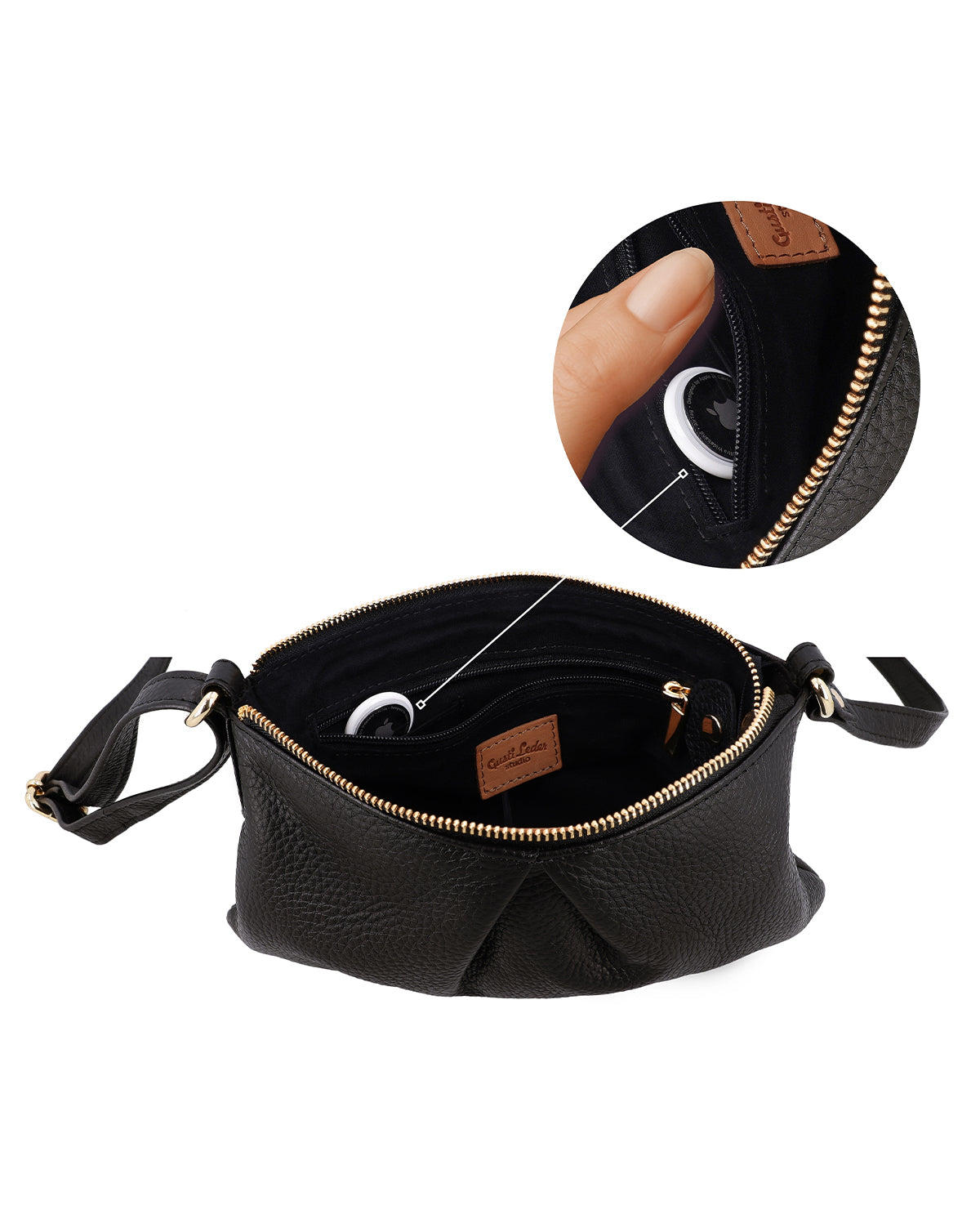 gusti-leder-aurelie-kleine-lederhandtasche-damen-schwarz-mit-airtag-fach image 5