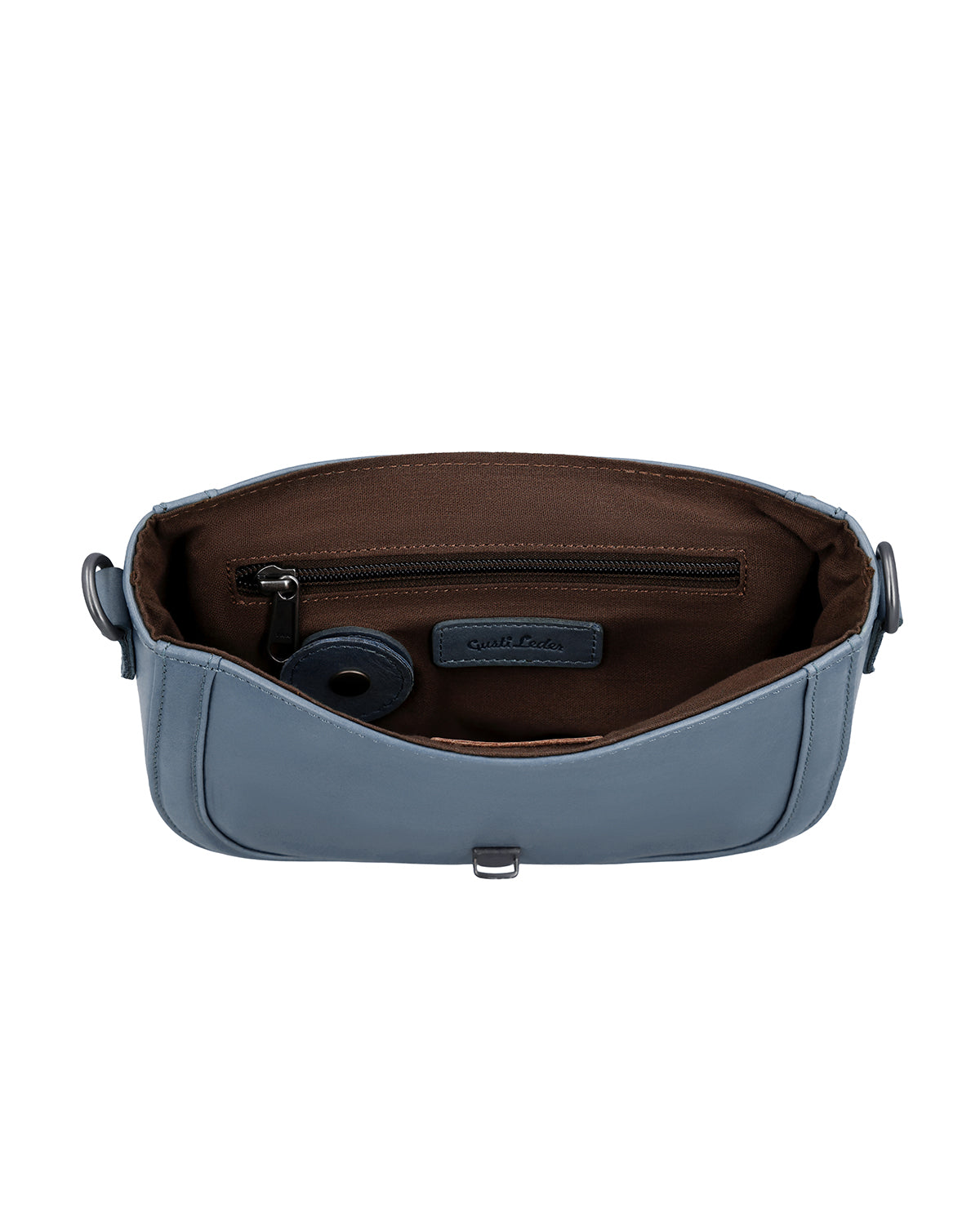 gusti-leder-hanni-kleine-blaue-lederhandtasche-damen-mit-airtag-fach image 6