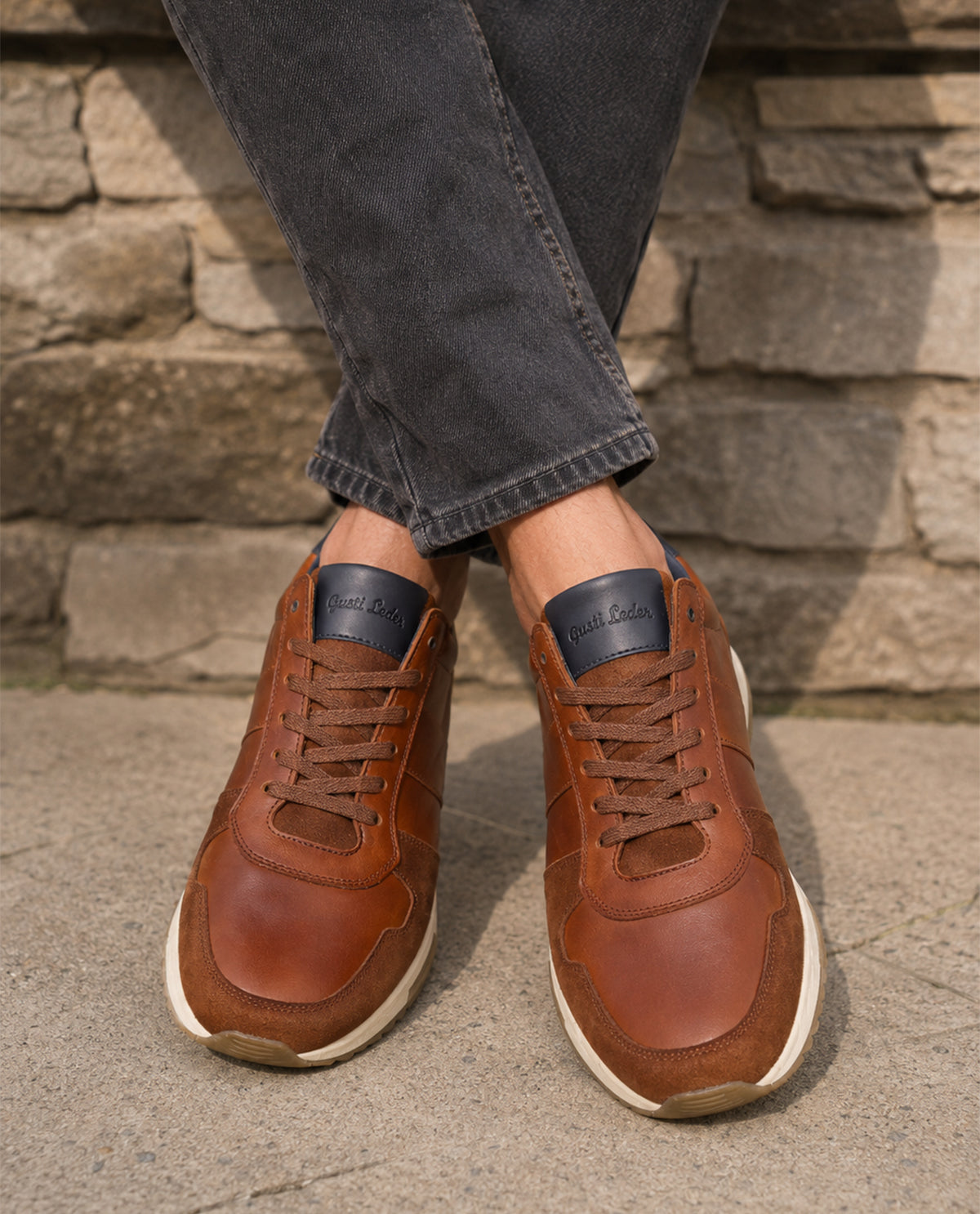 gusti-leder-ennio-lederschuhe-glattleder-wildleder-mit-doppelnaht image 4