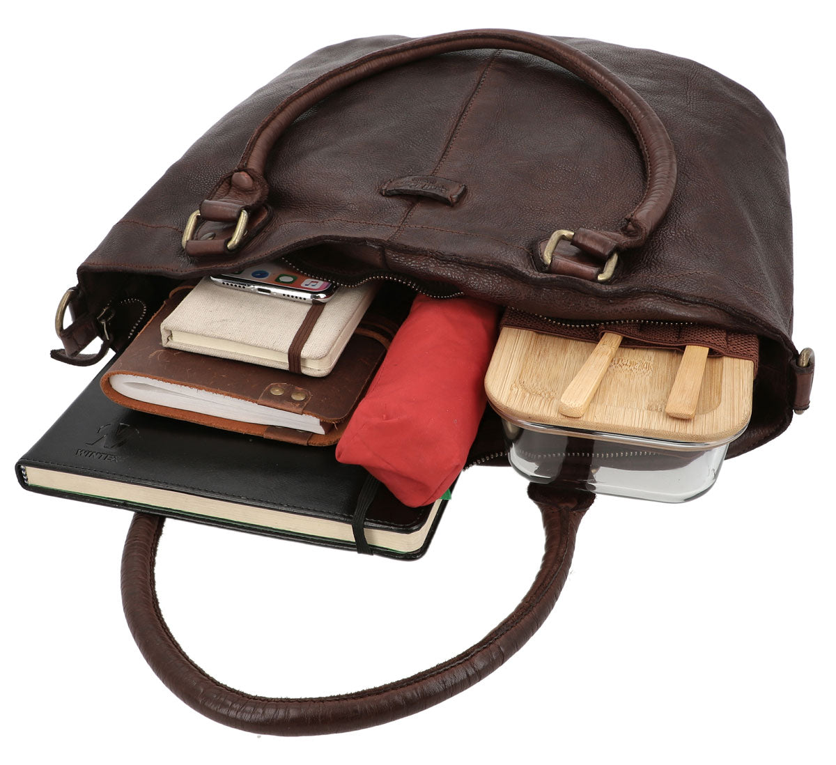 gusti-leder-outlet-umh-ngetasche-braun-aus-waschleder image 3