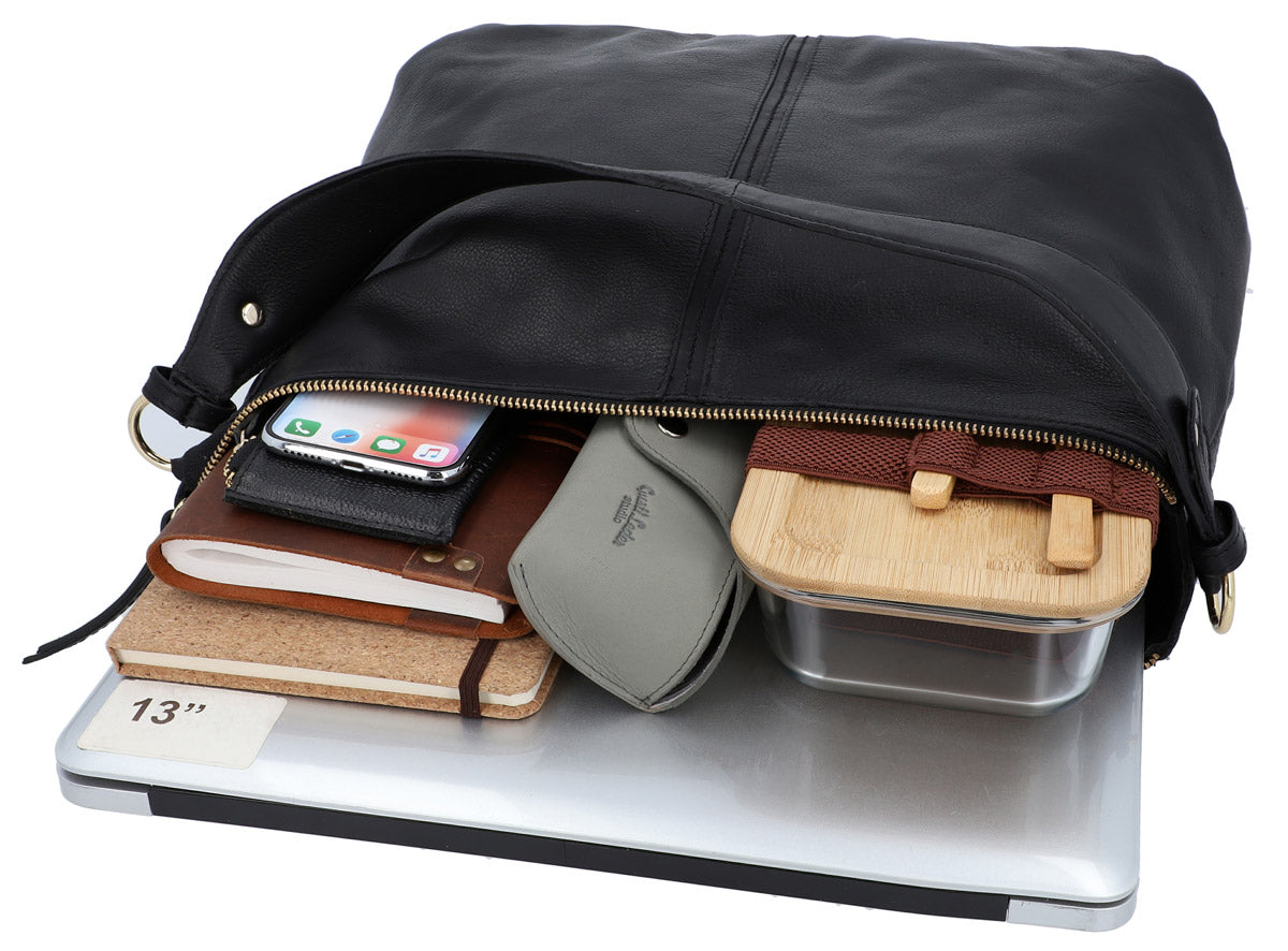 gusti-leder-hannah-shopper-umh-ngetasche-aus-b-ffelleder-in-schwarz image 3