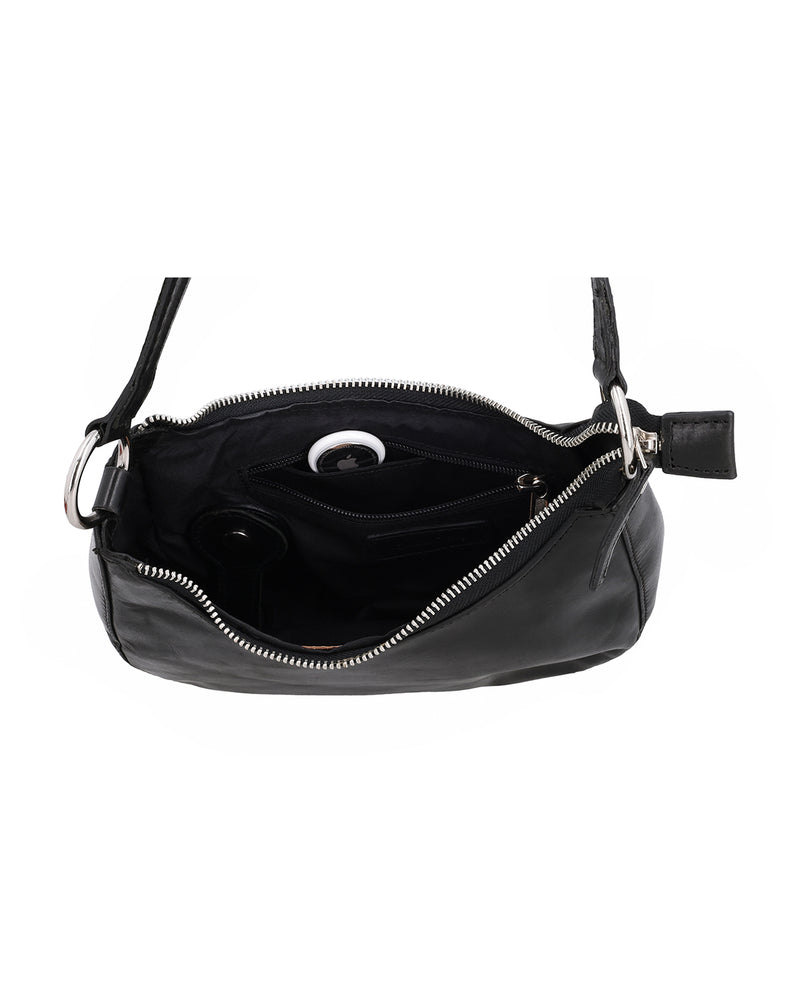 gusti-leder-kylie-umh-ngetasche-schwarzes-leder-mit-rei-verschlussfach image 4