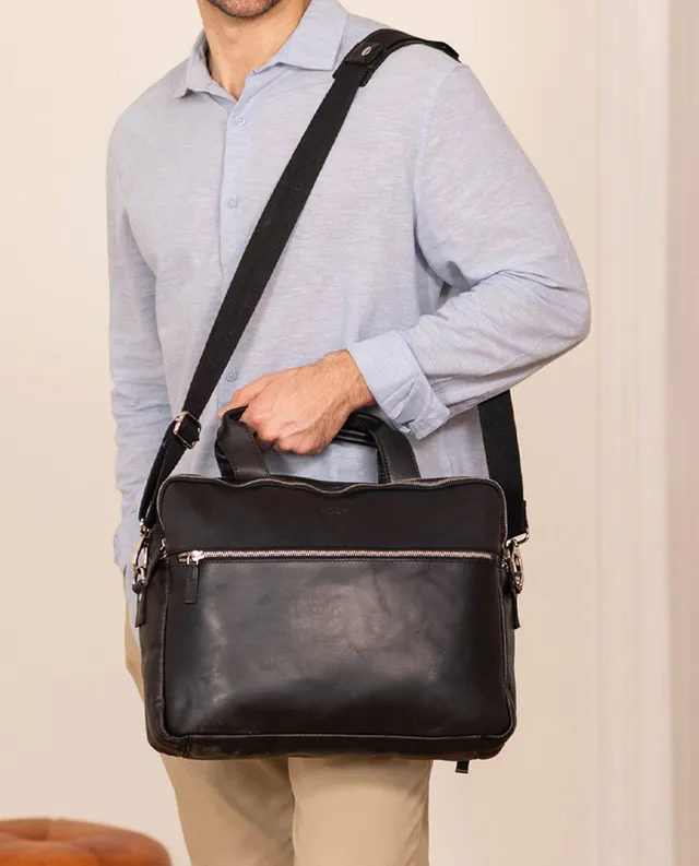 gusti-leder-judo-aktentasche-aus-pflanzlich-gegerbtem-leder-schwarz-business-tas image 1