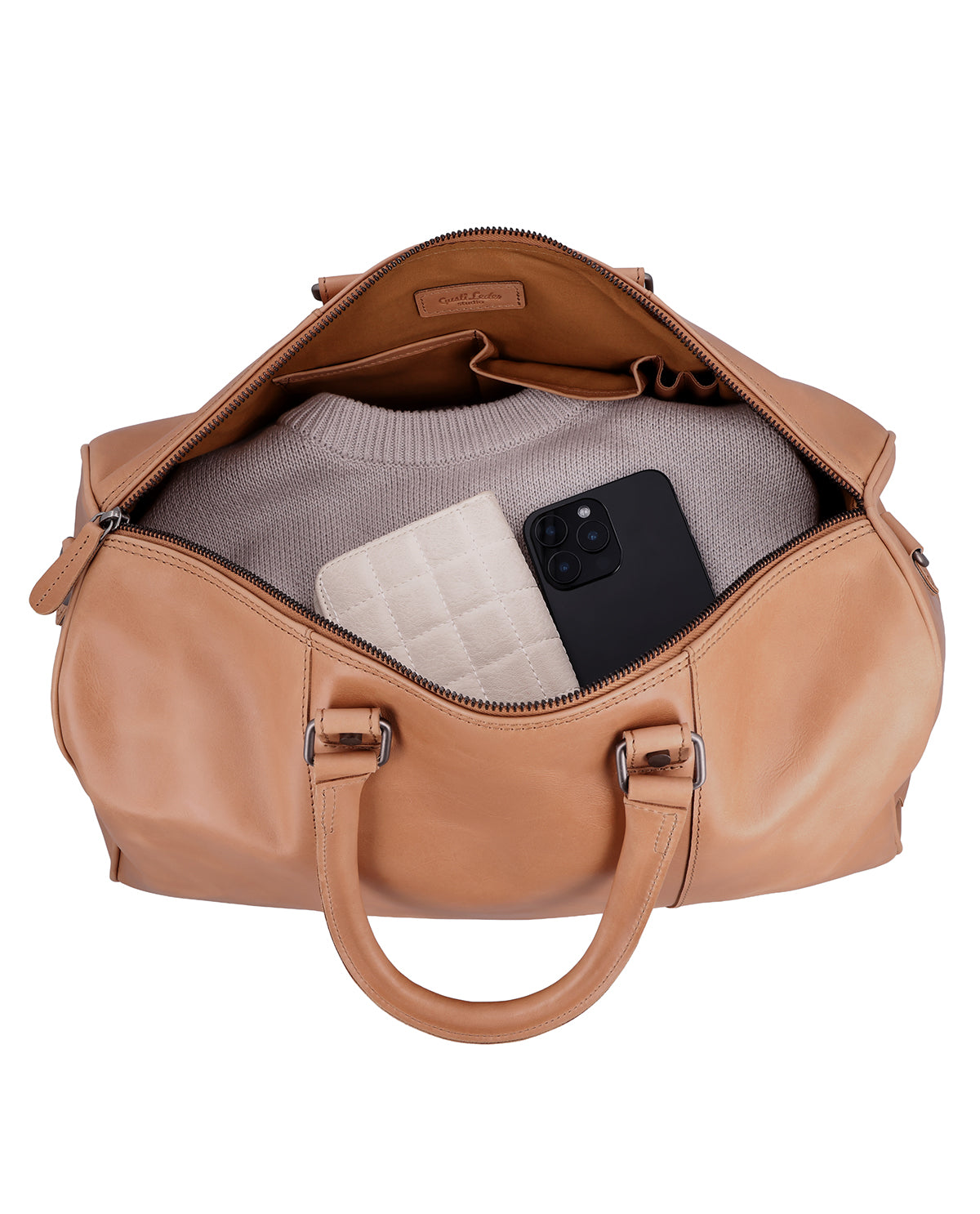 gusti-leder-joris-reisetasche-braun-aus-leder-mit-nassfach image 3