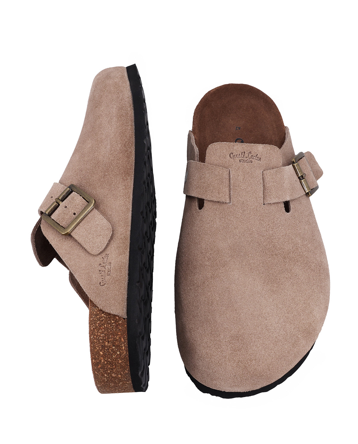 gusti-leder-eduard-clog-herren-braun-kuh-wildleder image 5