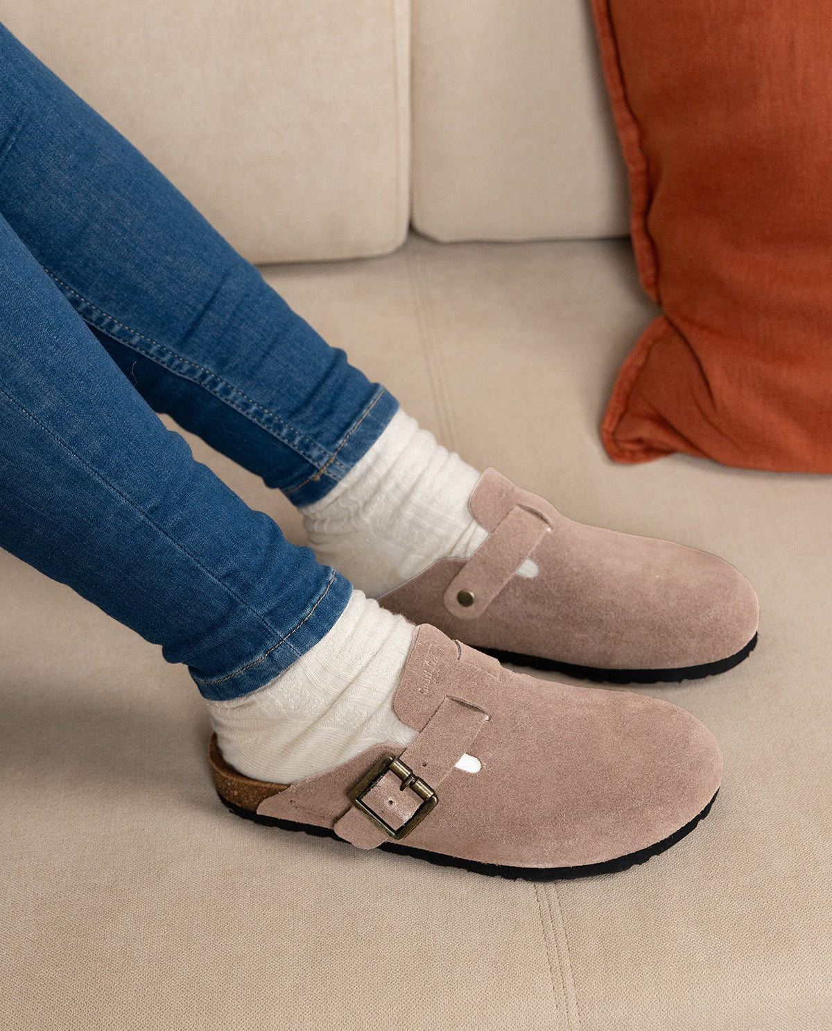 gusti-leder-antje-damen-clog-aus-wildleder-pantolette-hausschuh image 2