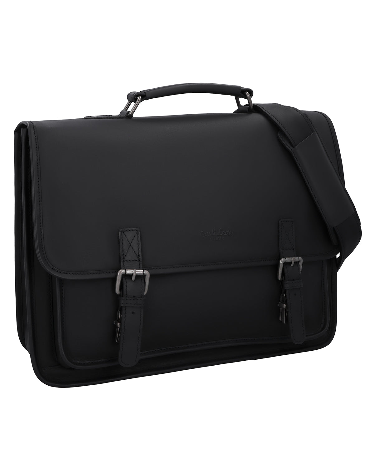 gusti-leder-elmar-aktentasche-businesstasche-leder-schwarz-mit-laptopfach image 1
