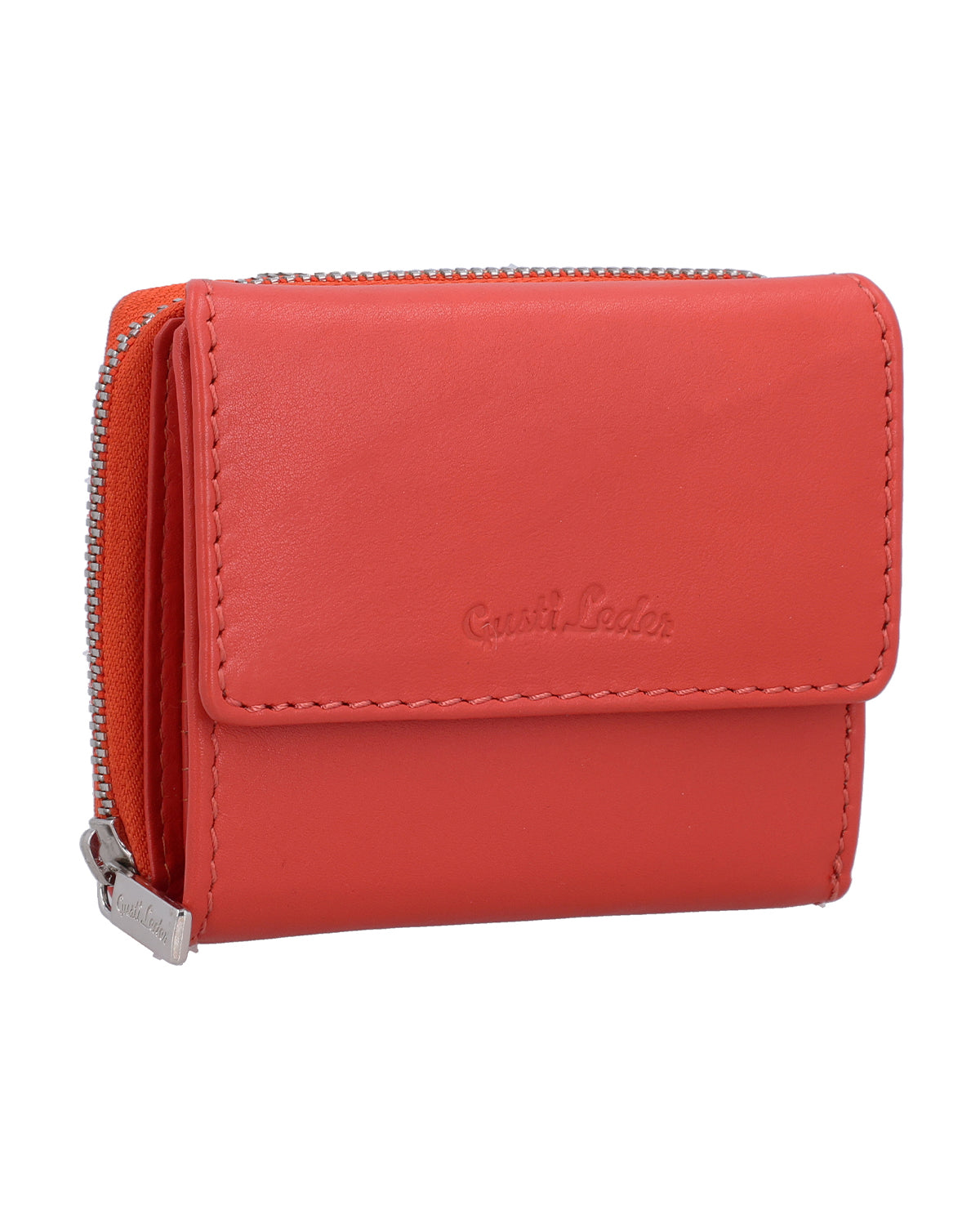 gusti-leder-brigitta-damen-geldb-rse-orange-mit-rfid-schutz-und-m-nzfach image 2