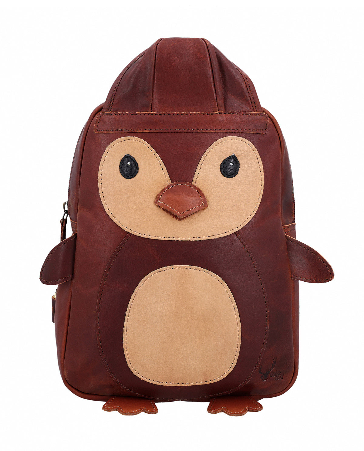 gusti-leder-addi-kinderrucksack-pinguin-braun-mit-airtag-fach image 7