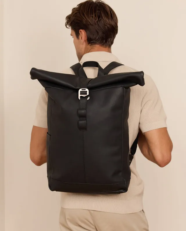 gusti-leder-bendik-rolltop-rucksack-aus-leder-schwarz-daypack-f-r-uni-schule-und image 1