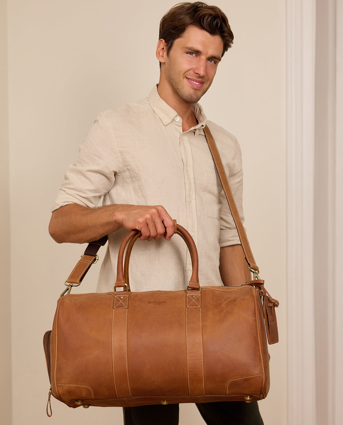 gusti-leder-davide-reisetasche-braun-leder-outlet image 1
