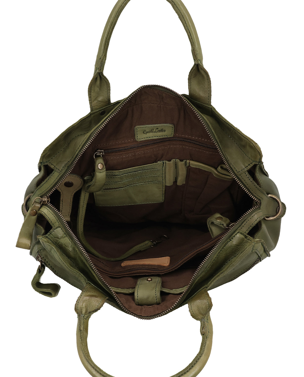 gusti-leder-jessi-messenger-bag-gr-n-mit-flechtoptik-und-laptopfach image 6