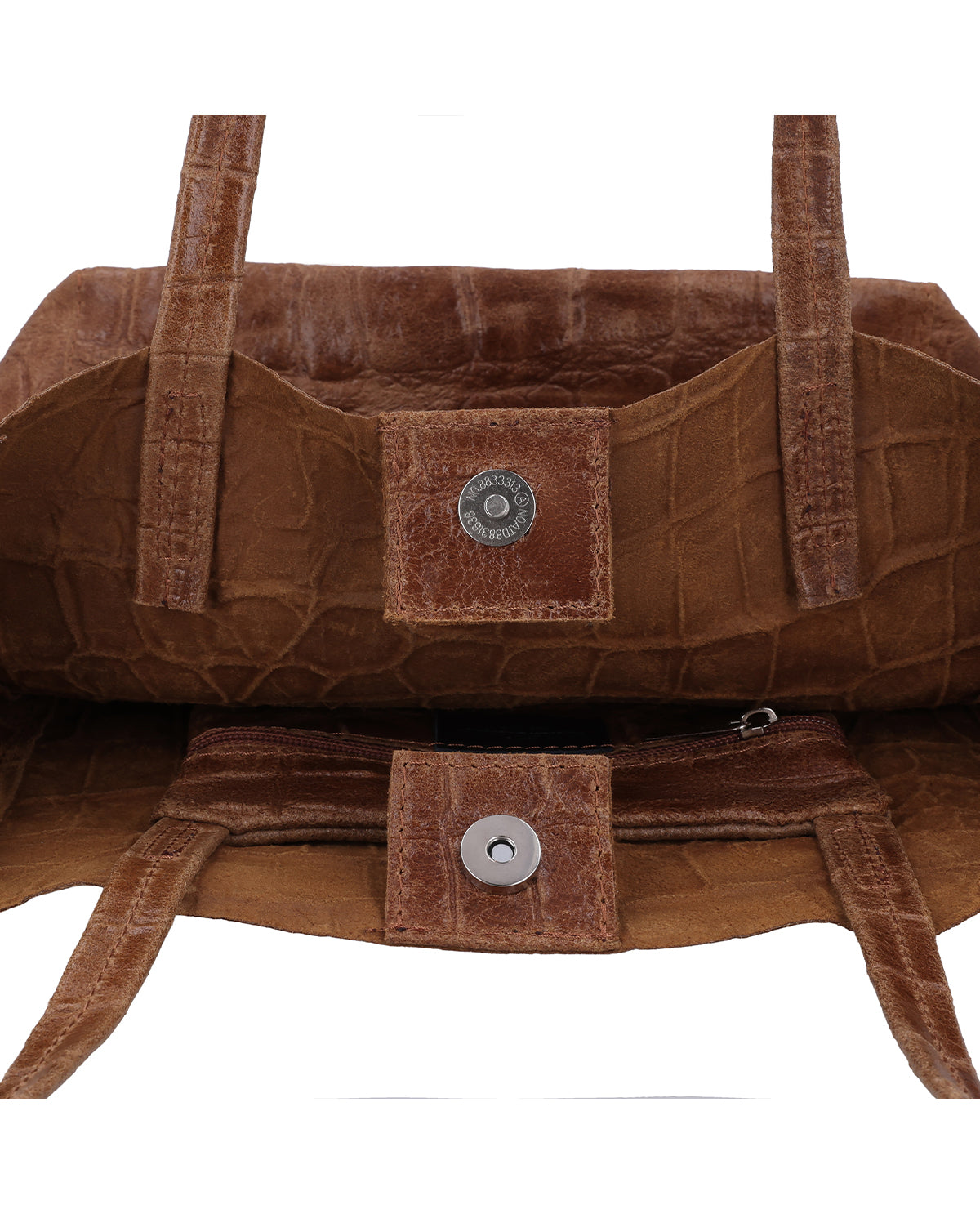 gusti-leder-vilma-lederhandtasche-damen-braun-kroko-optik image 8