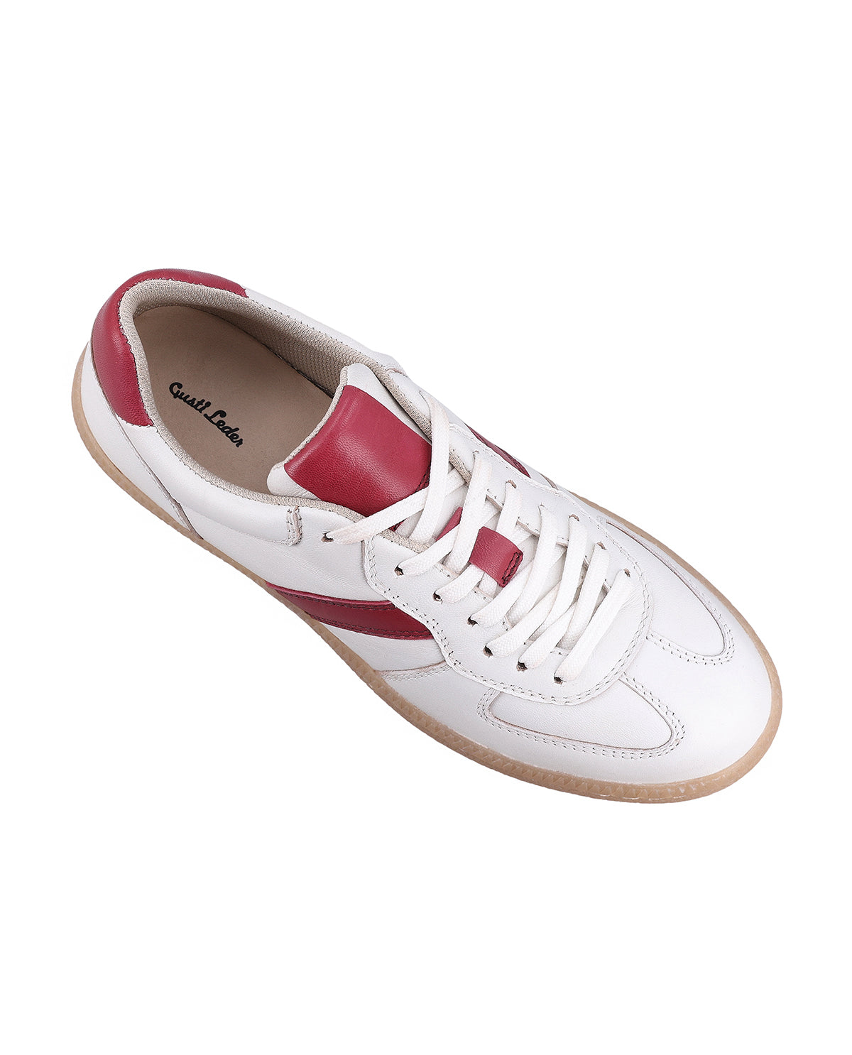 gusti-leder-charline-damen-sneaker-wei-leder-mit-roten-akzenten image 7