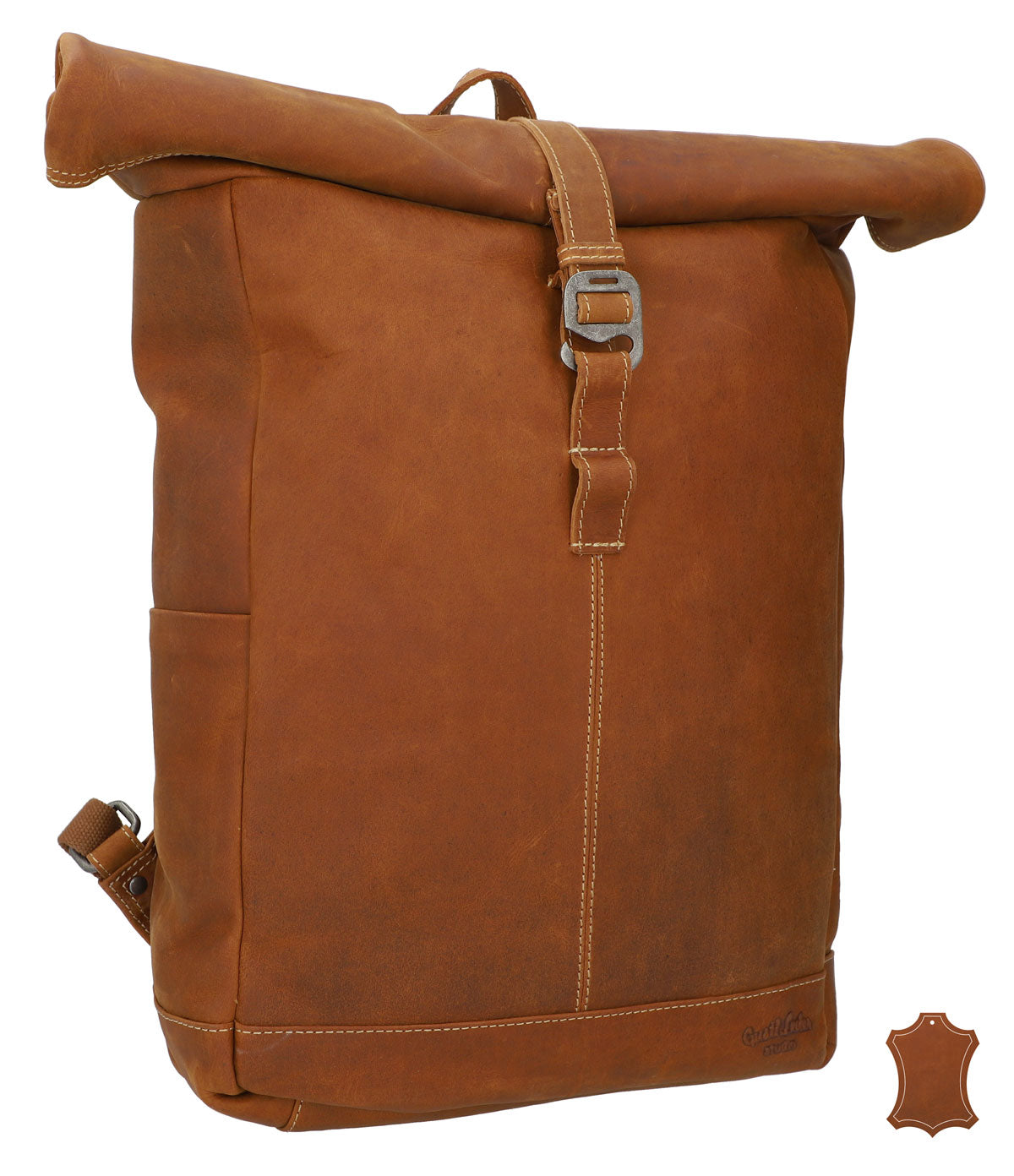 gusti-leder-bendik-rolltop-rucksack-aus-leder-braun-outlet image 2