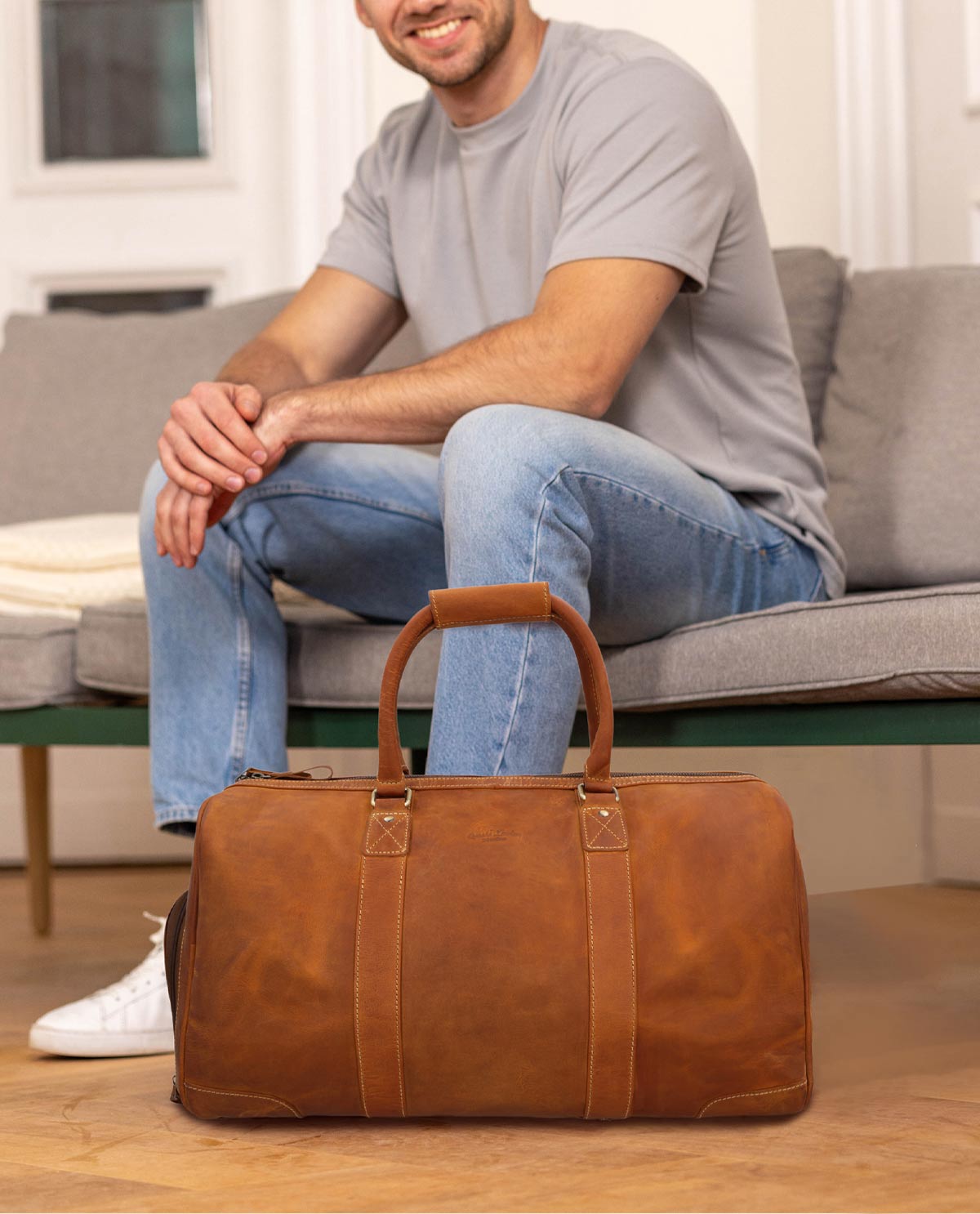 gusti-leder-davide-reisetasche-braun-leder-outlet image 8