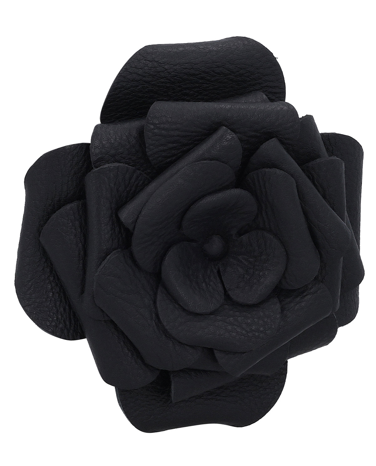 gusti-leder-iva-haarspange-lederblume-schwarz-lwg-leder image 2