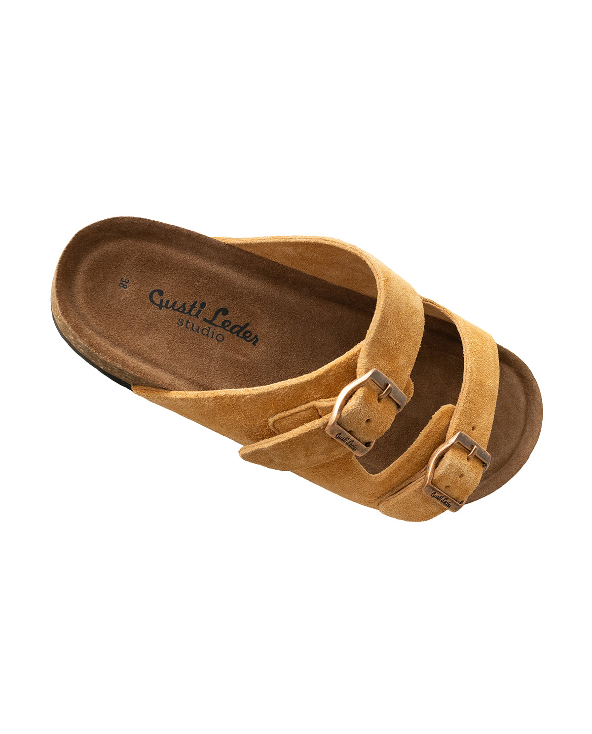 gusti-leder-celina-damen-sandale-pantolette-orange-aus-wildleder image 3