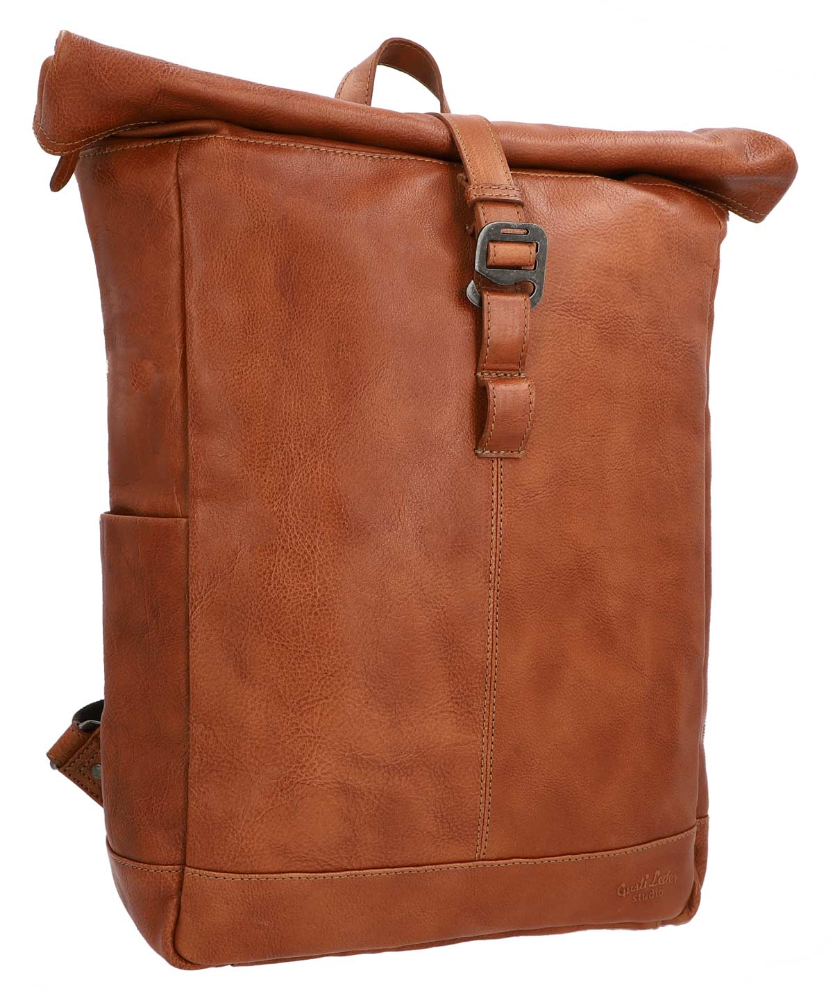 gusti-leder-bendik-rolltop-rucksack-aus-leder-honigbraun-daypack image 2