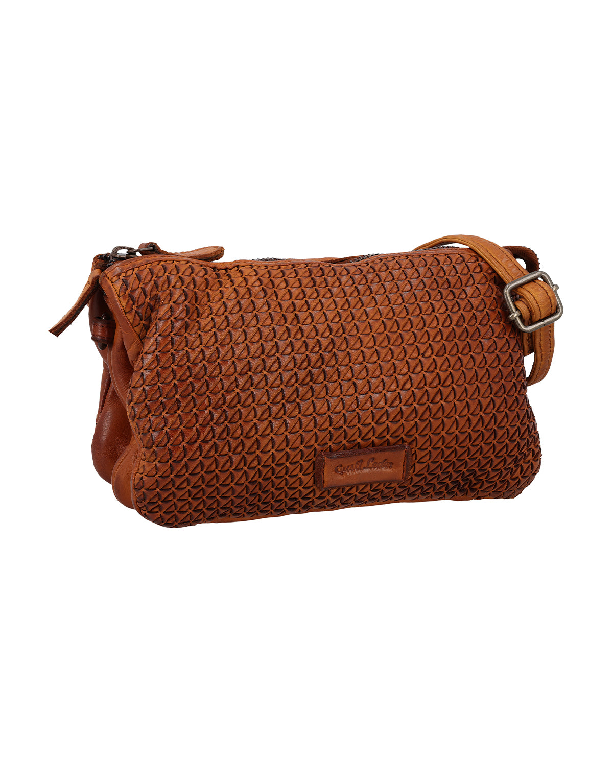gusti-leder-bulan-handtasche-leder-braun-flechtmuster-mit-airtag-fach image 2