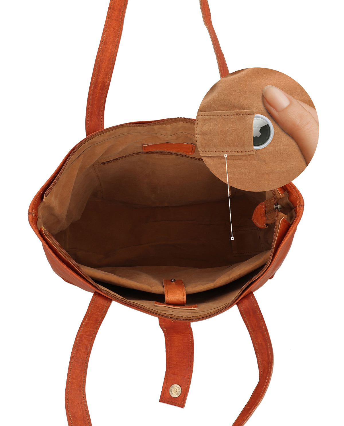 gusti-leder-alexandra-damen-shopper-braun-mit-magnet-und-rei-verschluss image 4