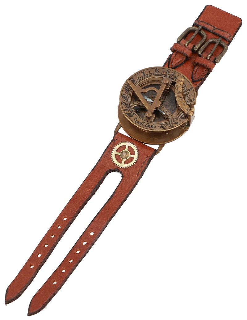 gusti-leder-dennis-steampunk-sonnenuhr-armbanduhr-mit-kompass image 3