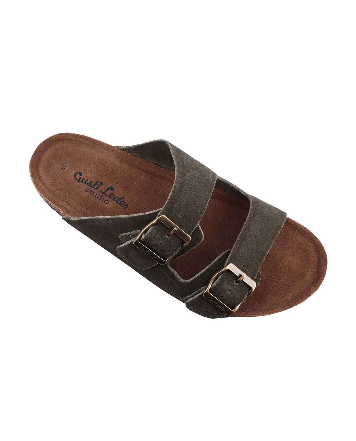 gusti-leder-celina-damen-sandale-pantolette-gr-n-wildleder image 4