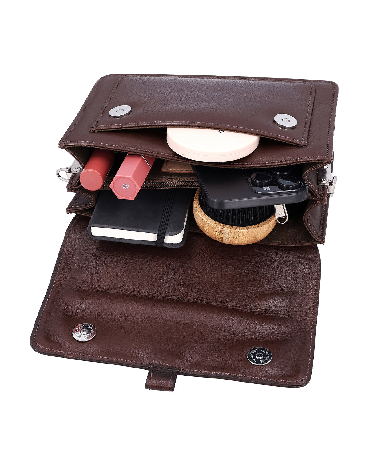 gusti-leder-bibi-umh-ngetasche-damen-dunkelbraun-mit-airtag-fach image 3