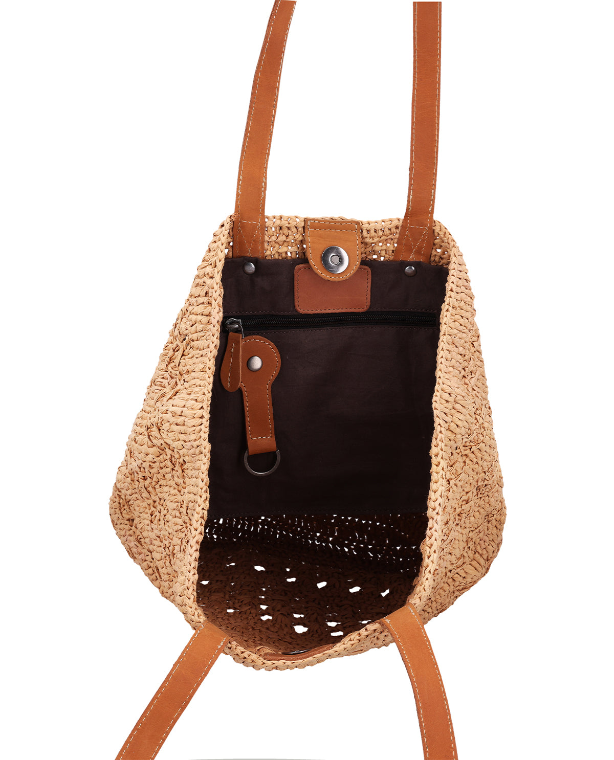 gusti-leder-alise-handtasche-damen-raffia-braun image 4