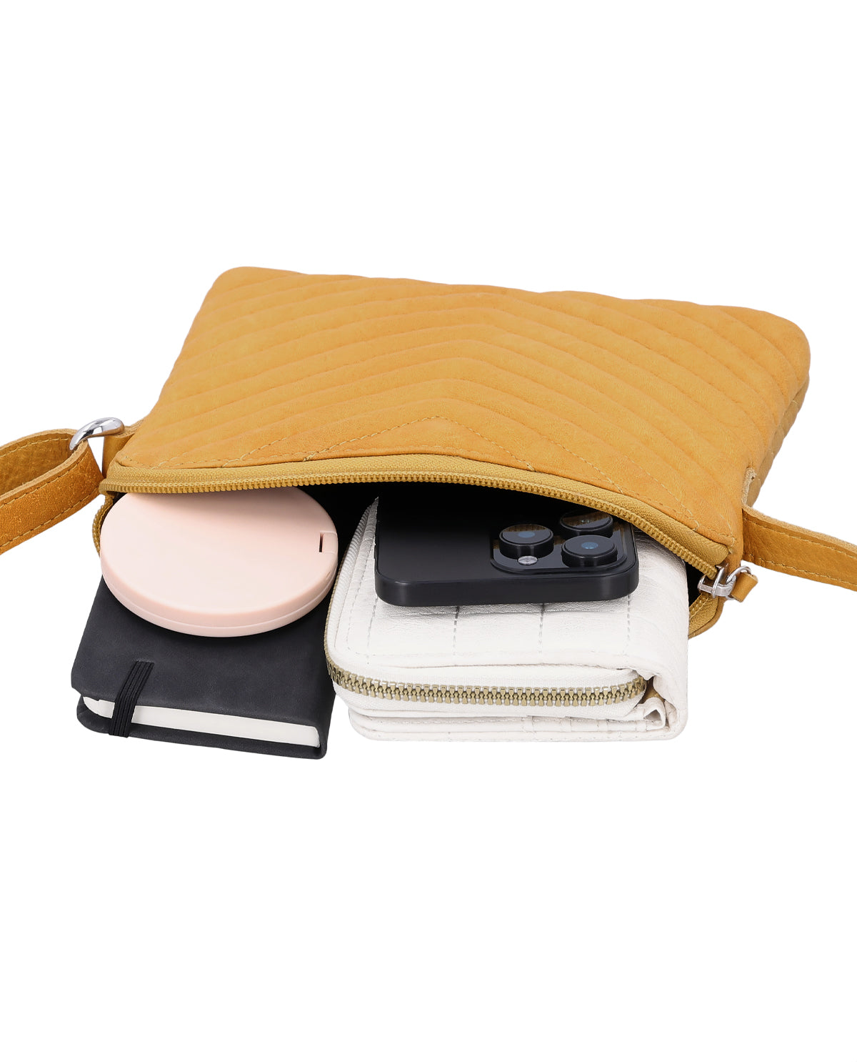 gusti-leder-aline-kleine-lederhandtasche-damen-gelb-gemustert image 3