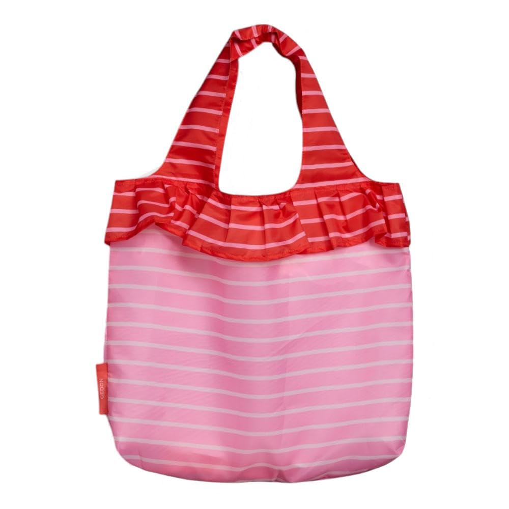 cedon-easy-bag-volant-stripes-pink-red-einkaufsbeutel-aus-recyceltem-pet image 1