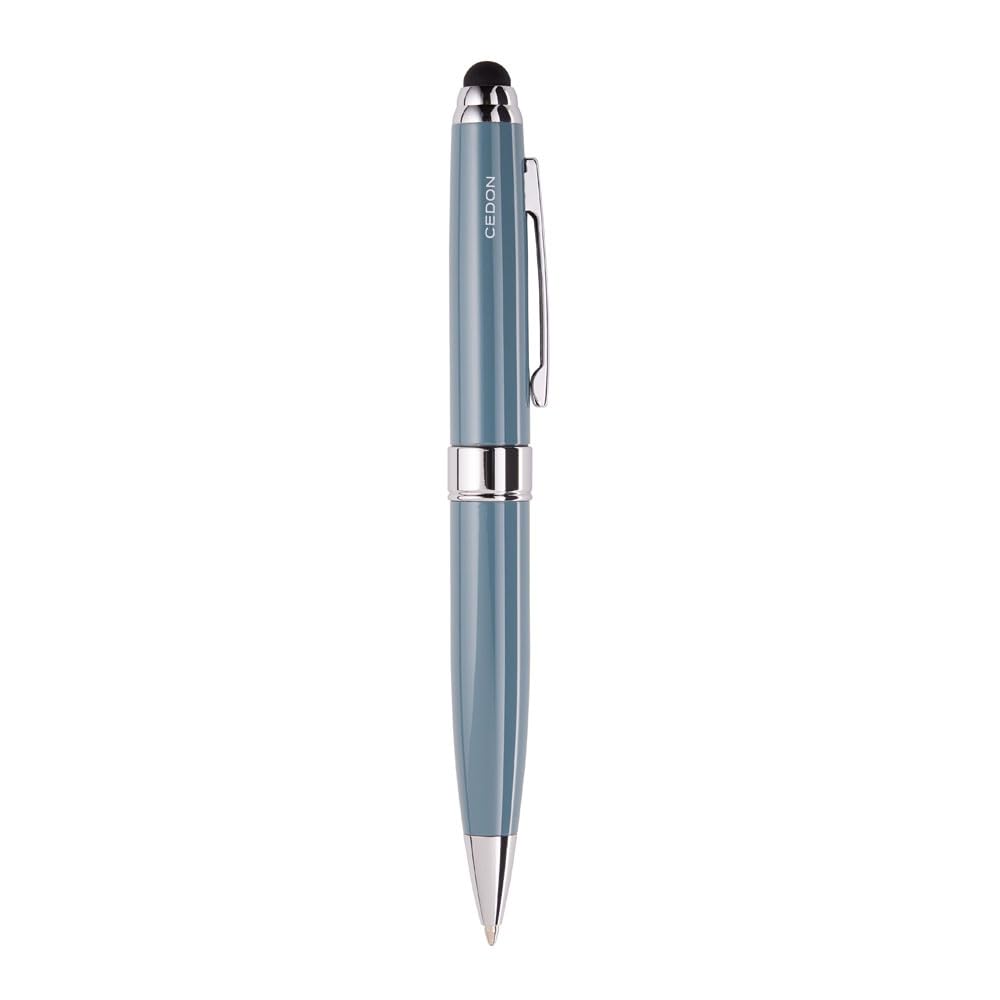 cedon-kugelschreiber-touch-pen-blau-grau-metall-touch-funktion-schwarz image 1