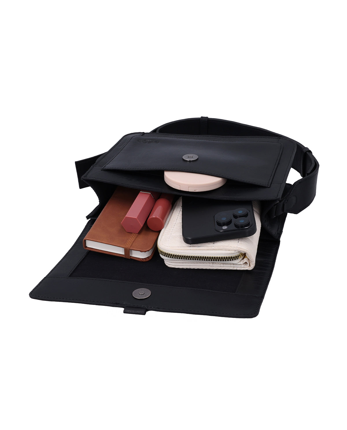gusti-leder-kimberly-handtasche-aus-rindsleder-in-schwarz-mit-verstellbarem-riem image 3