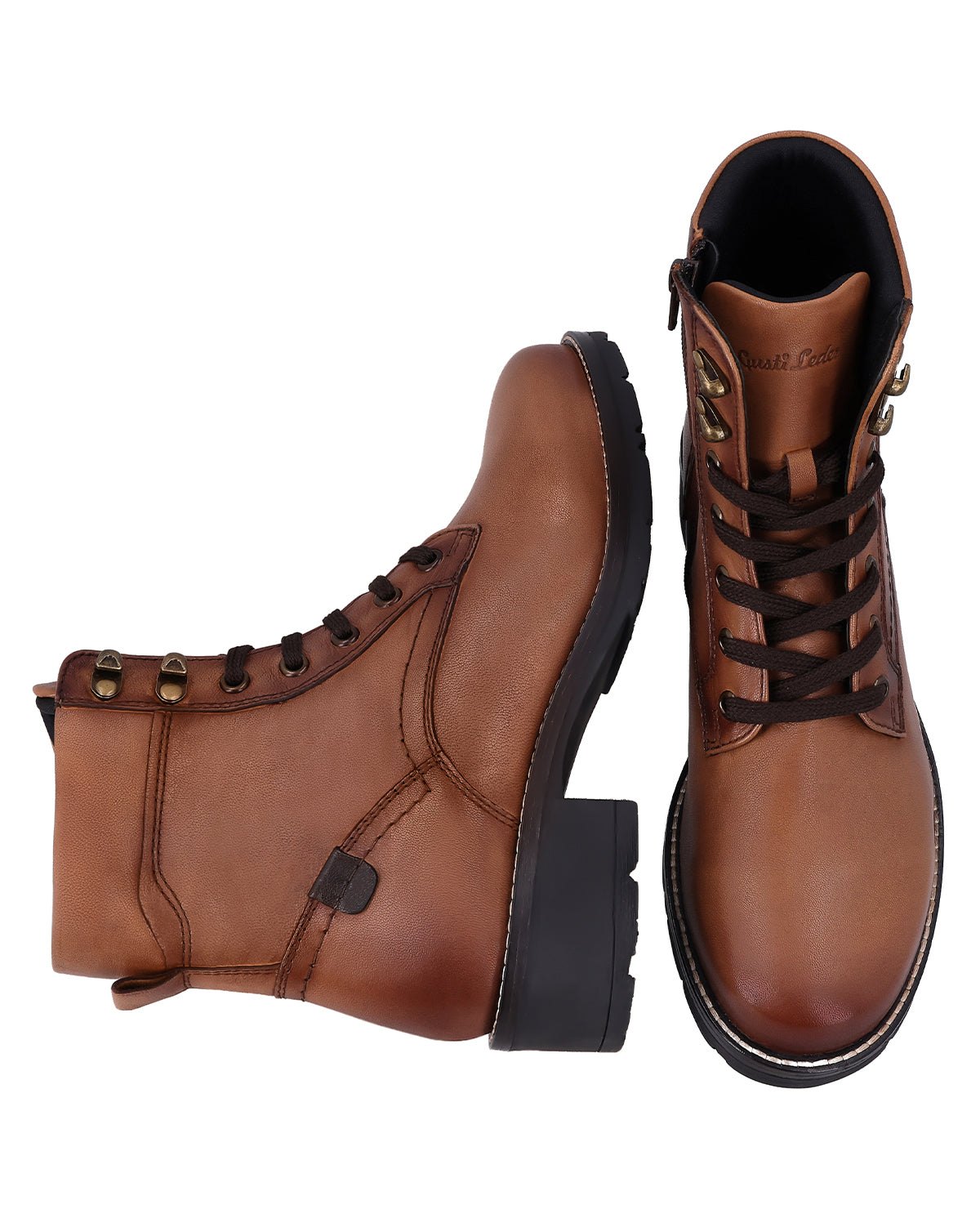 gusti-leder-frieda-damen-lederstiefeletten-aus-braunem-schafsleder image 7