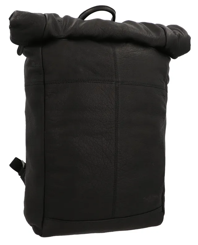 gusti-leder-joy-kurierrucksack-daypack-b-ffelleder-schwarz-mit-flip-top image 1