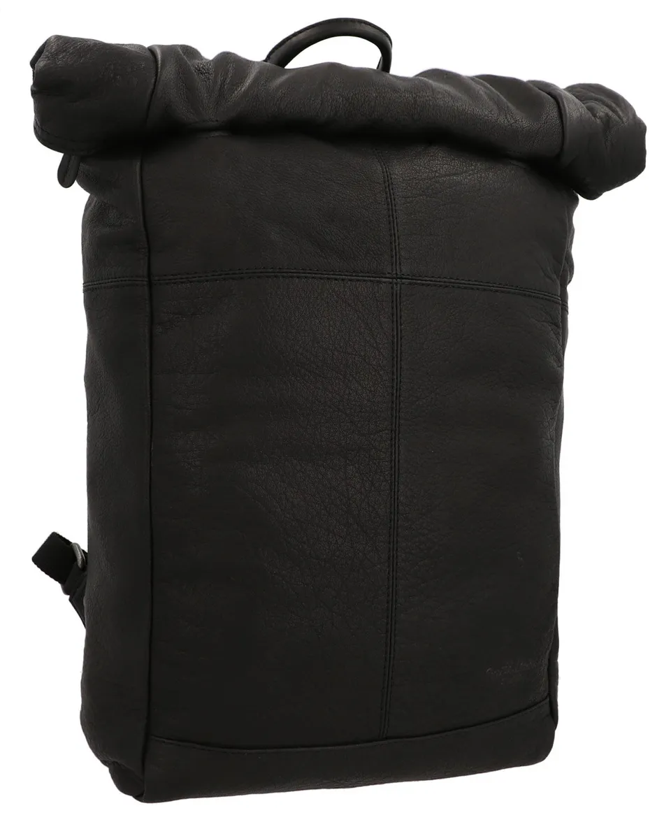 gusti-leder-joy-kurierrucksack-daypack-b-ffelleder-schwarz-mit-flip-top image 1