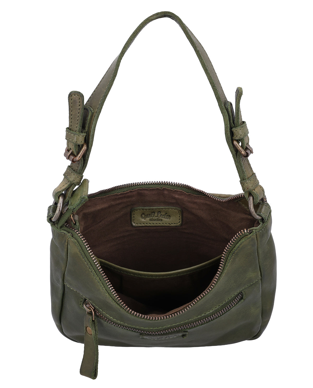 gusti-leder-darina-lederhandtasche-damen-gr-n-geflochten image 5