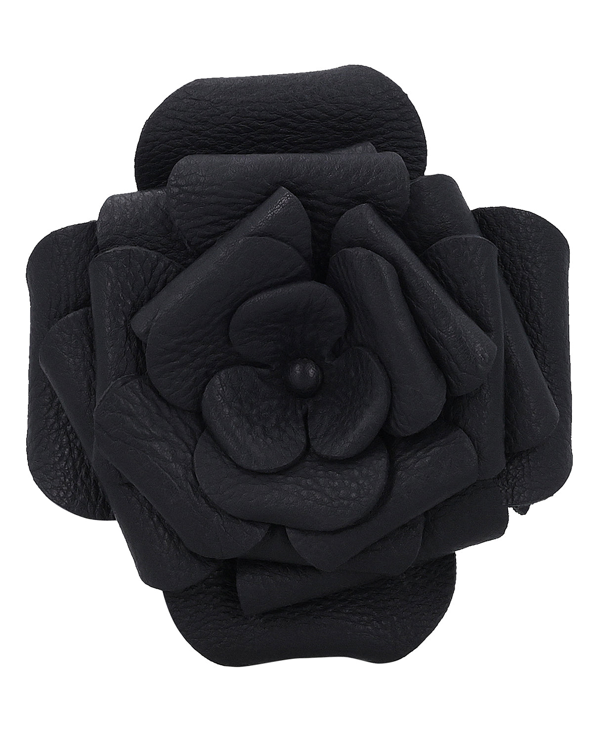 gusti-leder-iva-haarspange-lederblume-schwarz-lwg-leder image 3