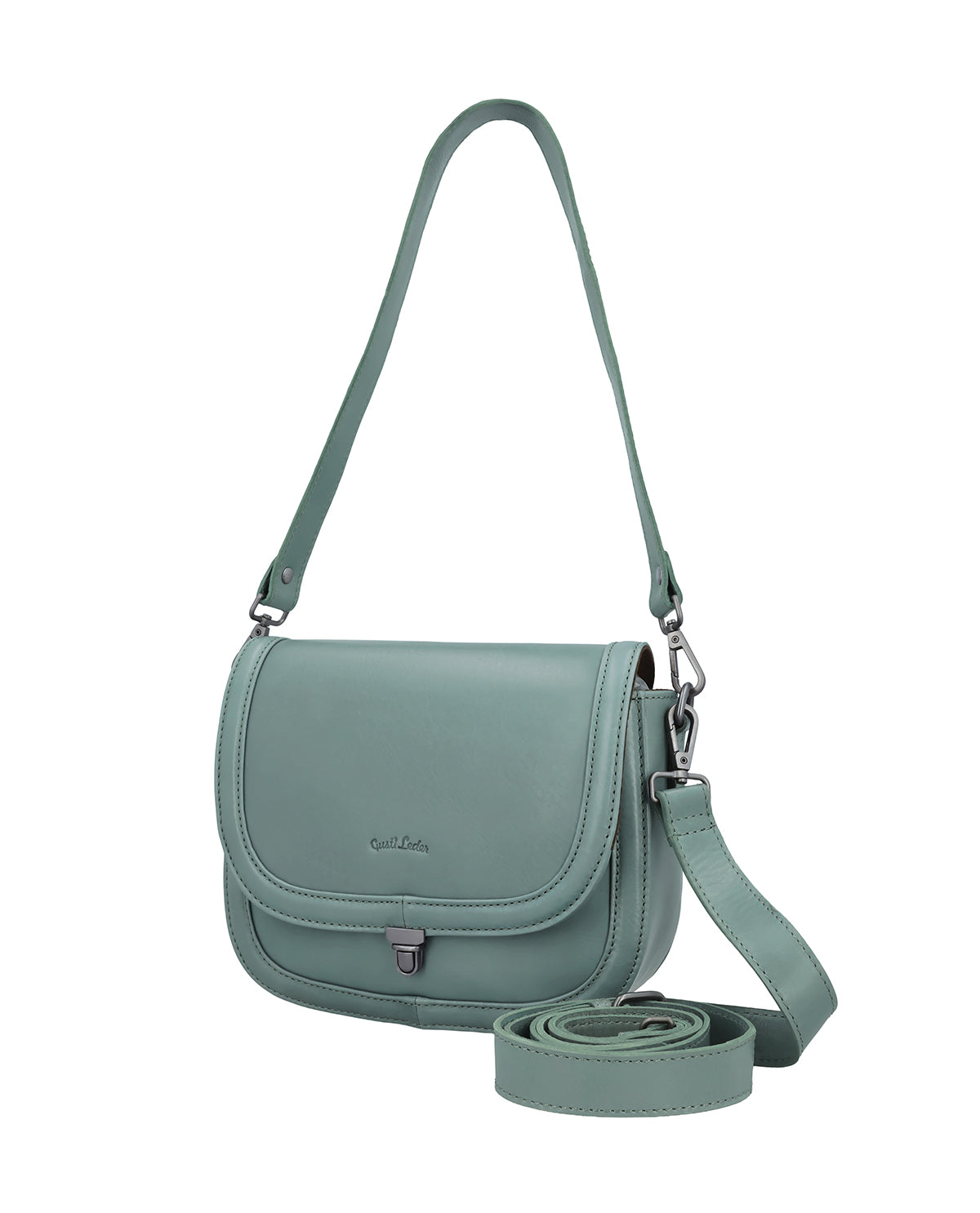 gusti-leder-hanni-lederhandtasche-damen-gr-n-kompakt-mit-airtag-fach image 3